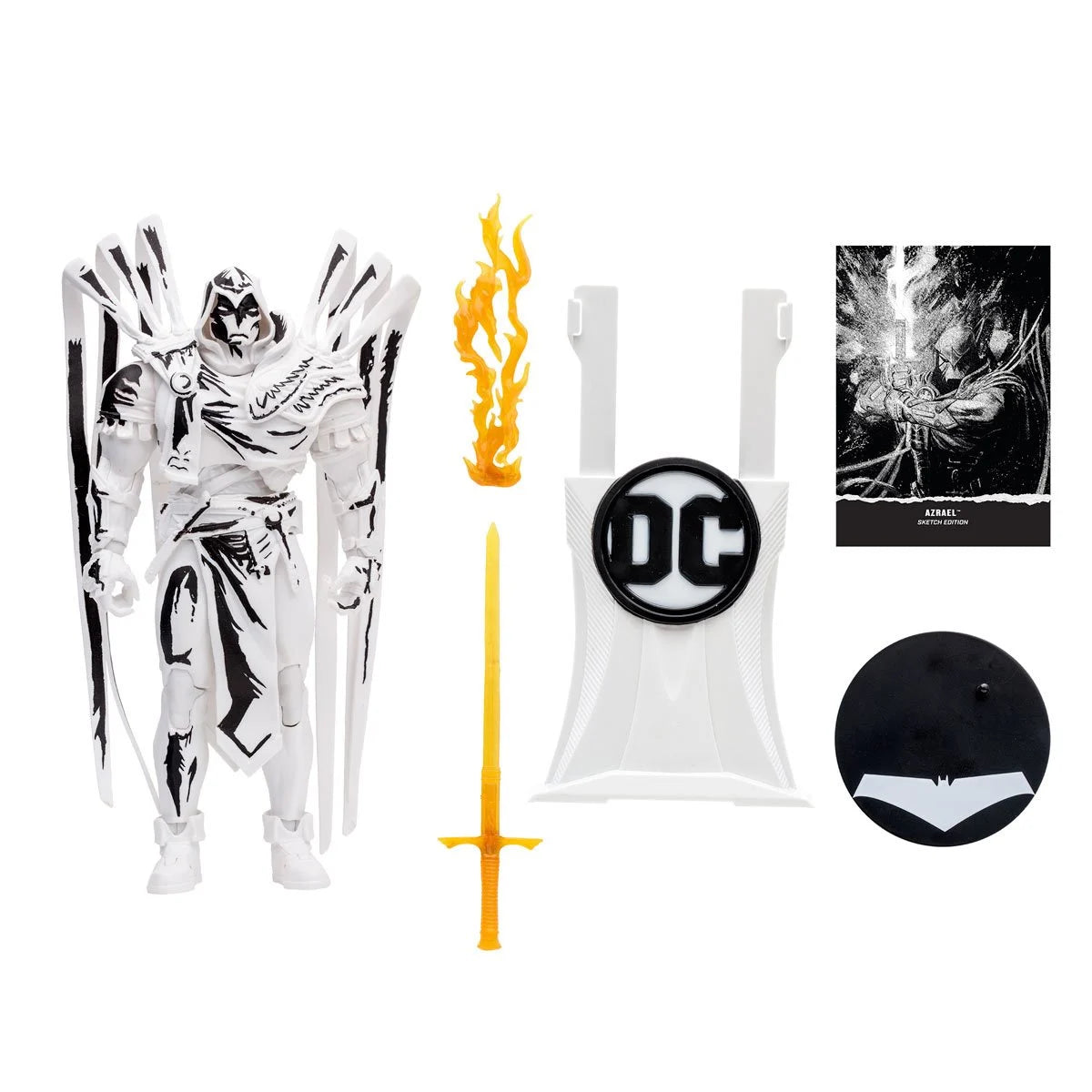 DC Multiverse Azrael Curse of the White Knight Sketch Gold Label 7-Inch Action Figure - Entertainment Earth Exclusive