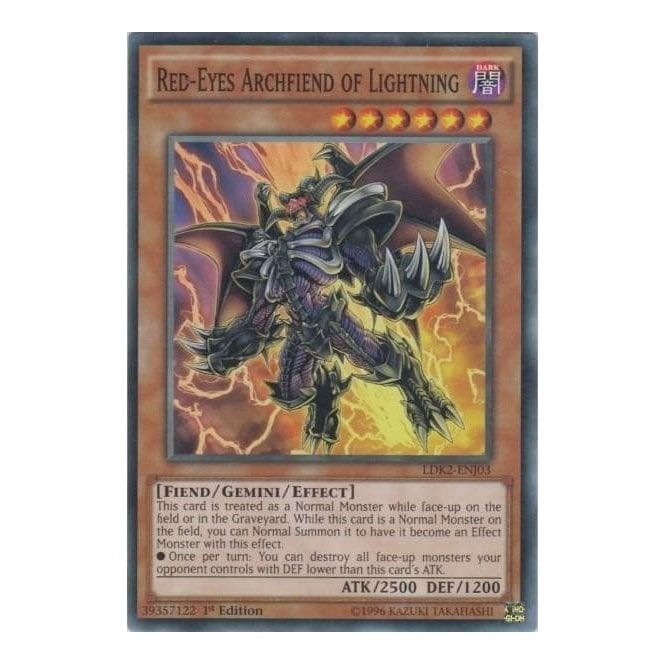 Red-Eyes Archfiend of Lightning (Common) : LDK2-ENJ03 - Yu-Gi-Oh! Single Card